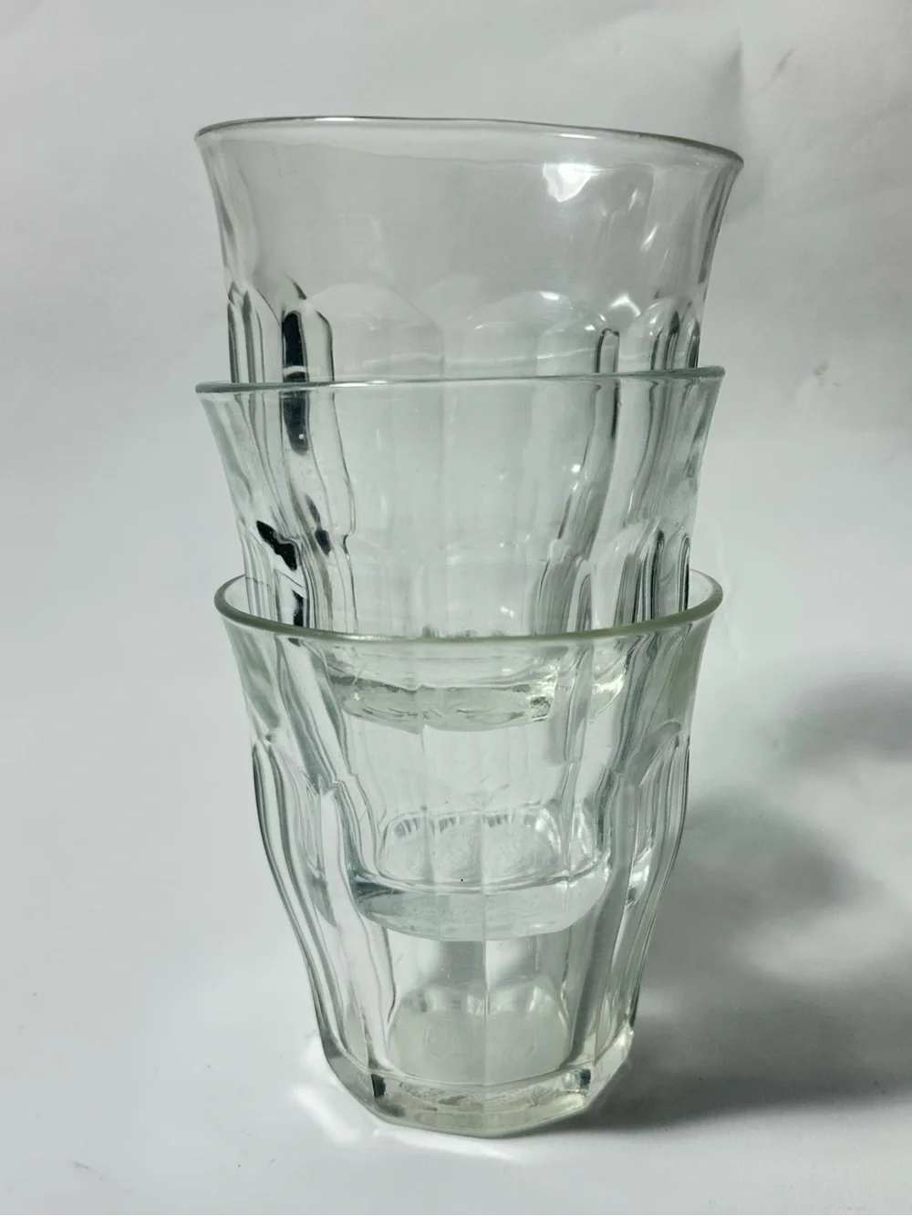 3 Vintage Duralex Picardie Glasses Clear 3.5” 8.89cm 25cl Made In France 70s 80s